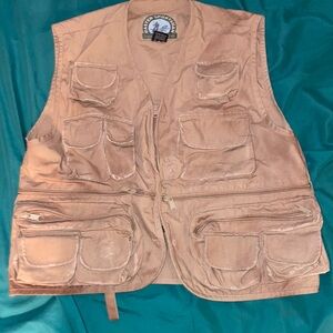 Master Sportsmans Rugged  Gear Men Outdoors Fishing Vest Size L Pockets Zip